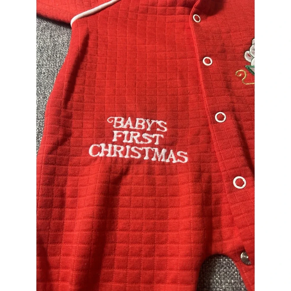 VINTAGE 1990'S BABYGRO INFANT BABY'S FIRST CHRISTMAS SLEEPWEAR‎ -0-3 Months